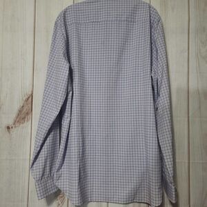 WRK Lilac Blue Grid Dress Shirt Mens Button Down Long Sleeve‎
